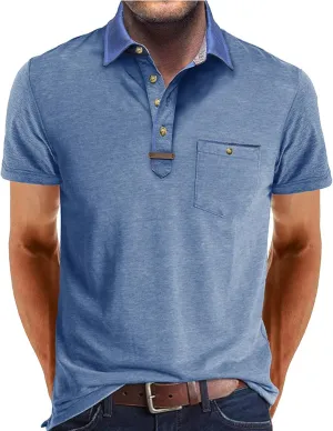 2025 Henley Shirts for Men Short Sleeve Casual T-Shirts Fashion Basic Summer Classic Lightweight Tee Tops with Pocket