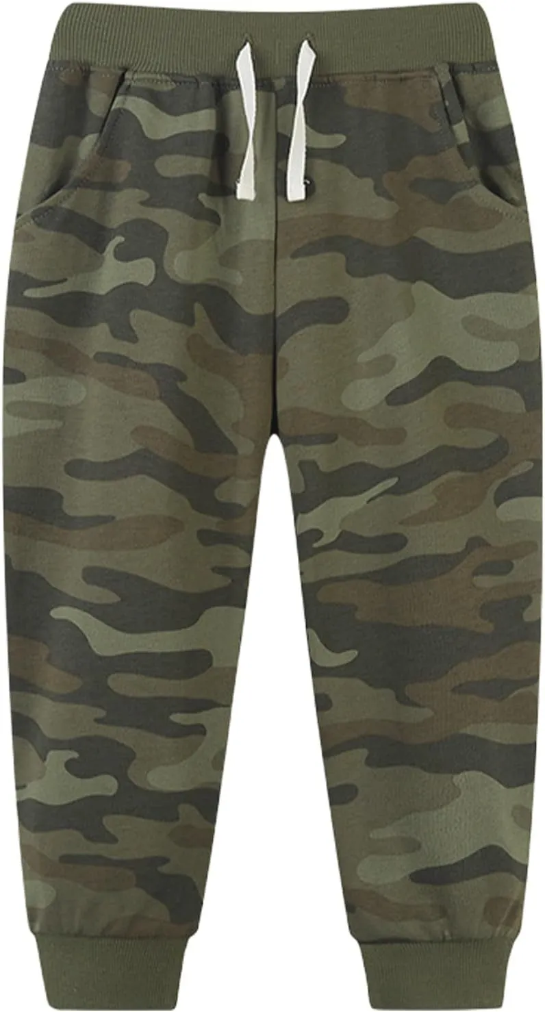 Boy's Camouflage Sweatpants Sports Pants Kids Athletic Sweat Pants Basic Jogger Track Pants with Pockets