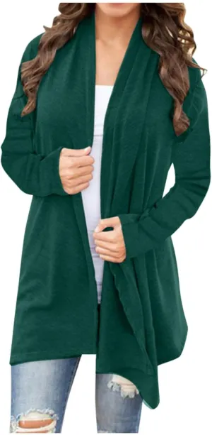 Cardigan Sweaters for Women, Casual Long Sleeve Open Front Solid Lightweight Cardigan Spring Oversized Soft Jackets