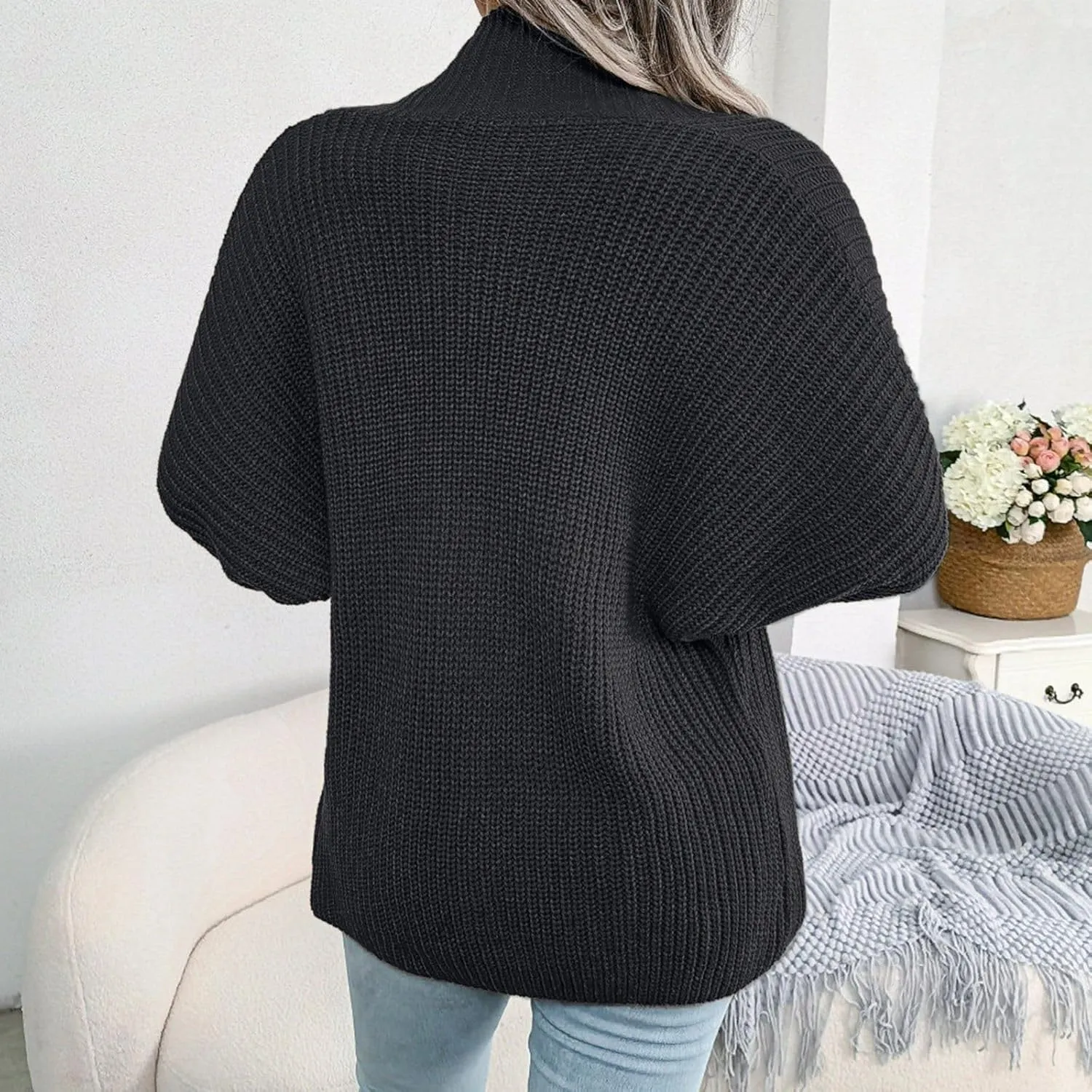 Fall Cardigans for Women 2024 Lightweight Open Knit Front Long Sleeve Cardigan Sweater Casual Solid Color Outwear