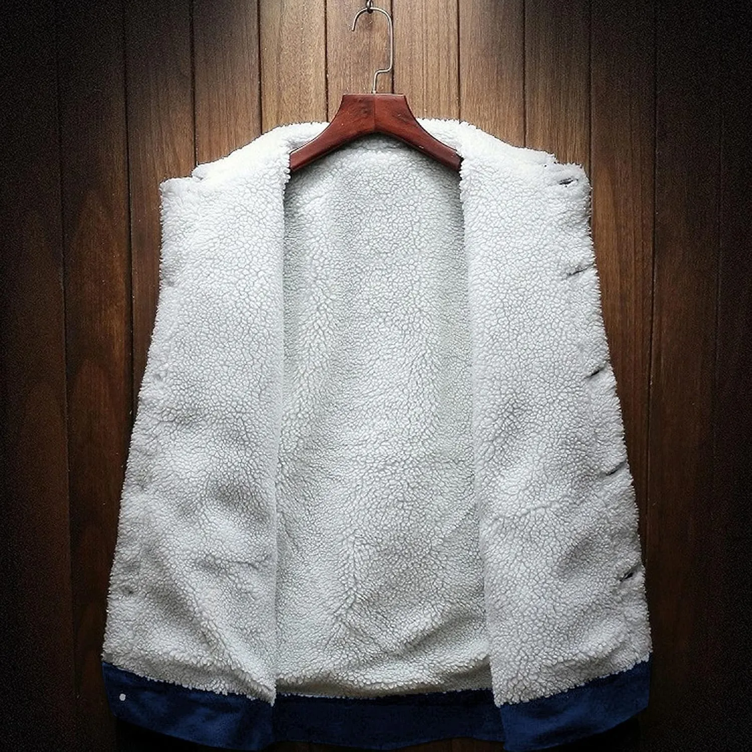 Fleece Lined Jean Jacket Mens Lapel Sherpa Denim Jackets Casual Winter Thermal Thicken Crop Trucker Jacket Coats