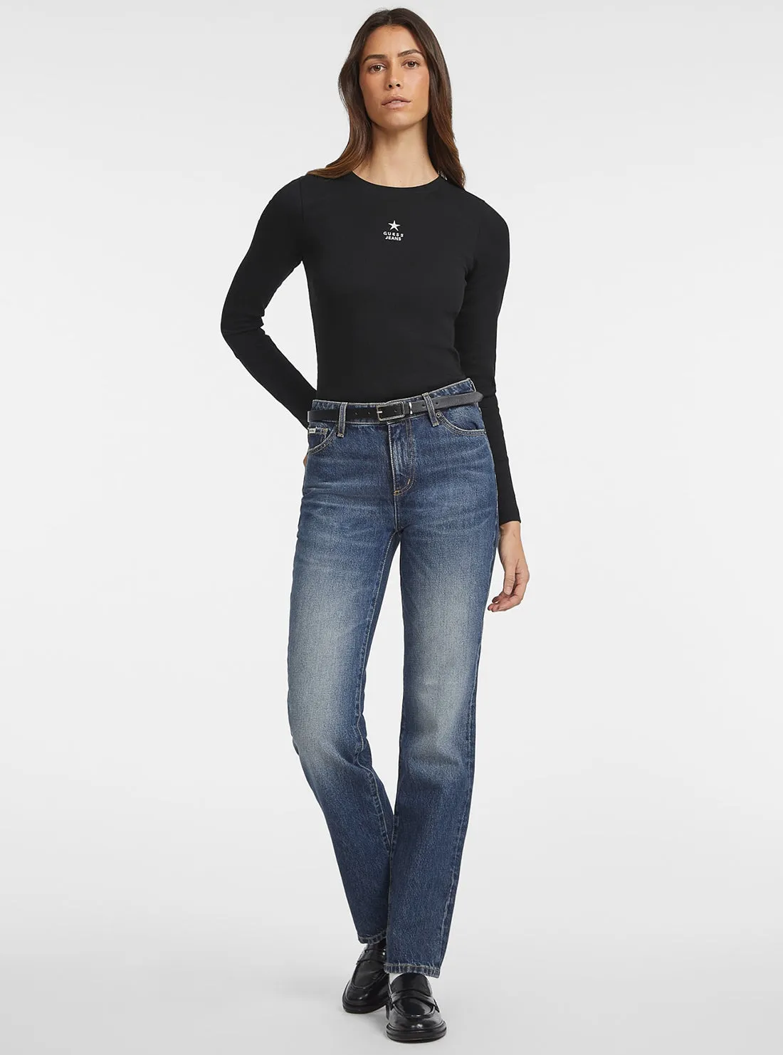 Guess Jeans Black Long Sleeve Star T-Shirt