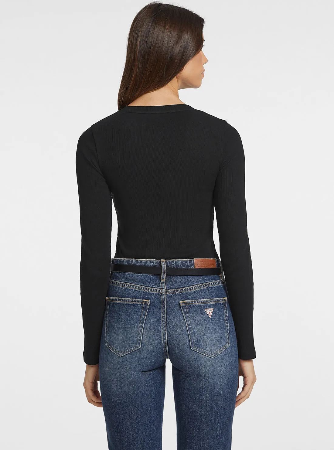 Guess Jeans Black Long Sleeve Star T-Shirt