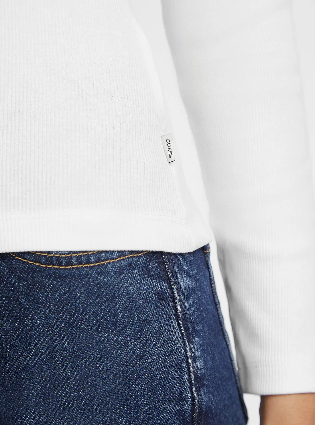 Guess Jeans White Long Sleeve Star T-Shirt