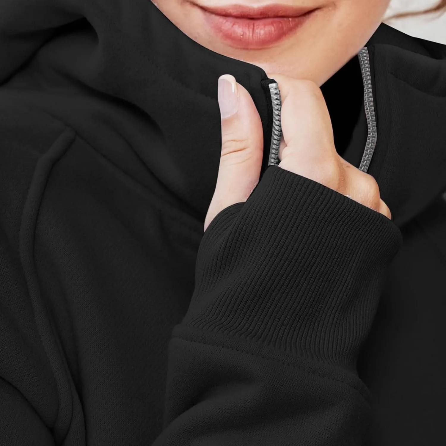 Hoodies for Women Trendy Zip up Cropped Sweatshirt Casual Hooded Y2k Tops Fleece Jackets Fall Winter Outfits Clothes