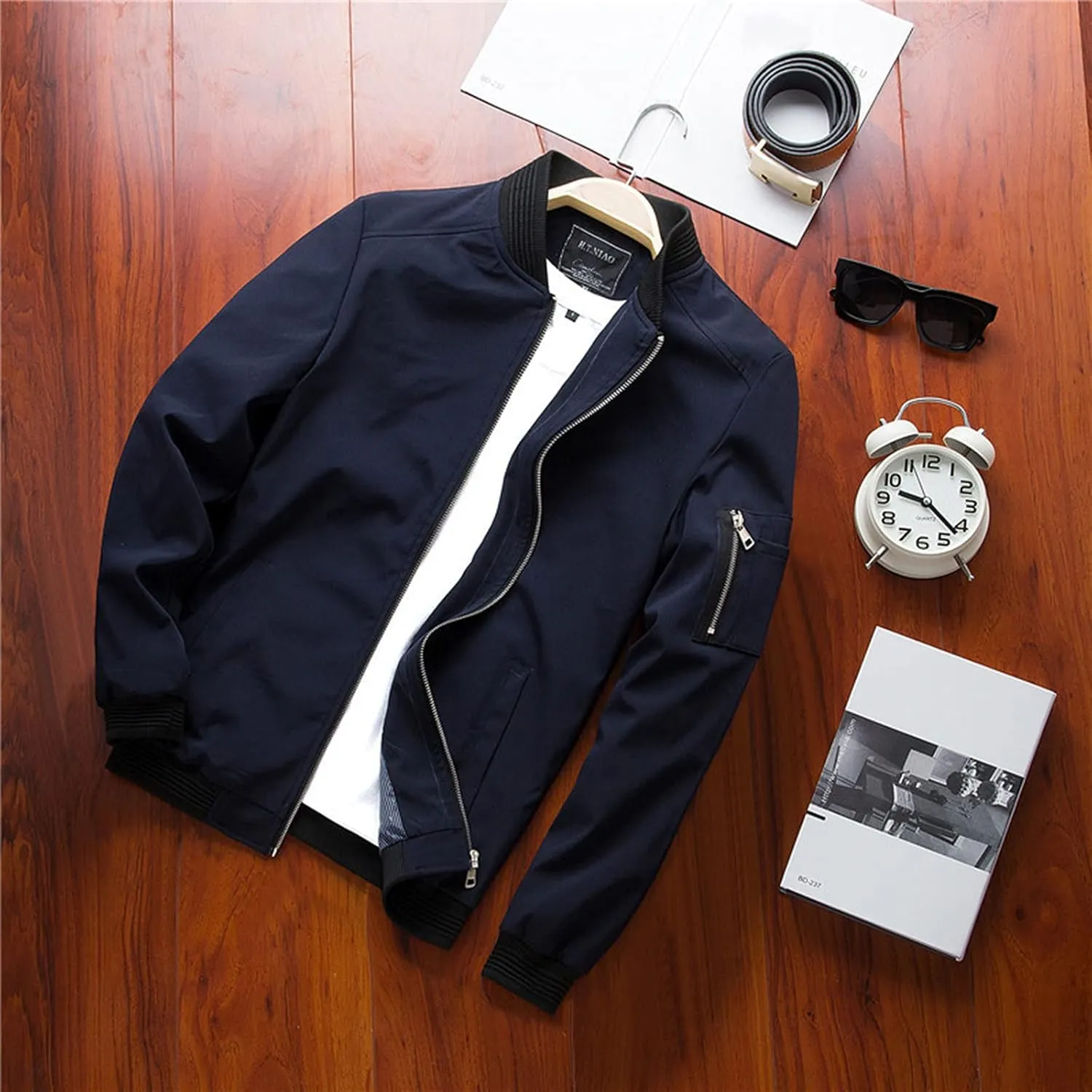 Jackets for Men, Men's Lightweight Bomber Jacket Outdoor Windproof Windbreaker Varsity Jacket Softshell Coat Outwear