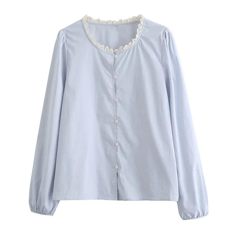 Lace Versatile Loose-Fit Blouse