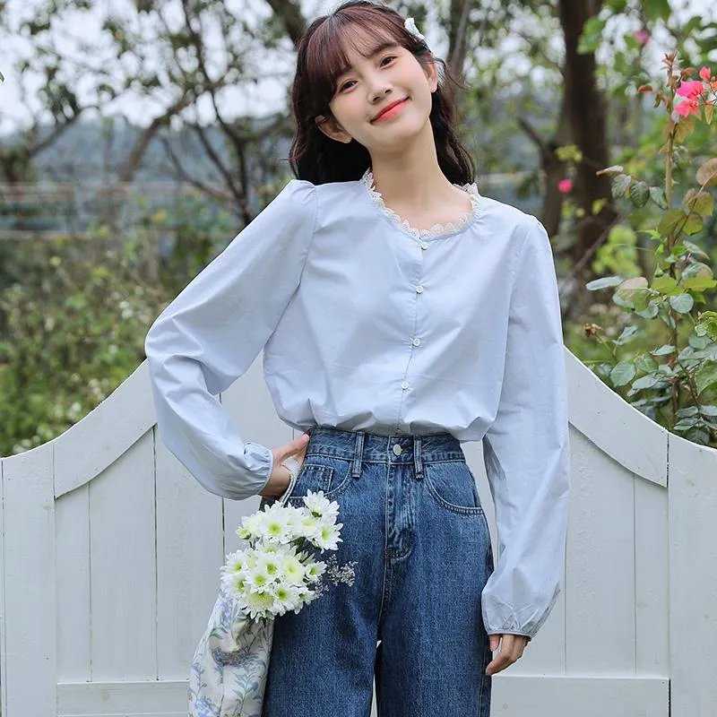 Lace Versatile Loose-Fit Blouse