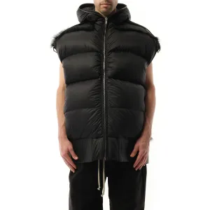 Lido Sleeveless Puffer Hoodie in Black