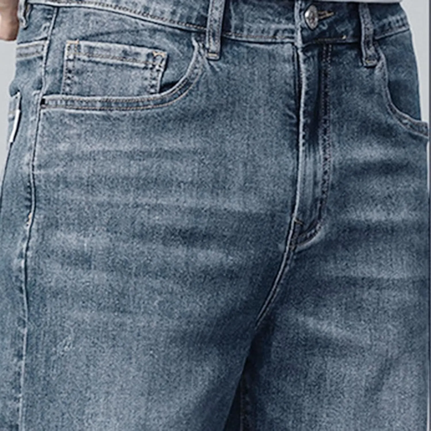 Men's Casual Denim Shorts Casual Straight Leg Loose Fit Rolled Hem Washed Shorts Summer Y2K Fashion Streetwear Jeans Shorts