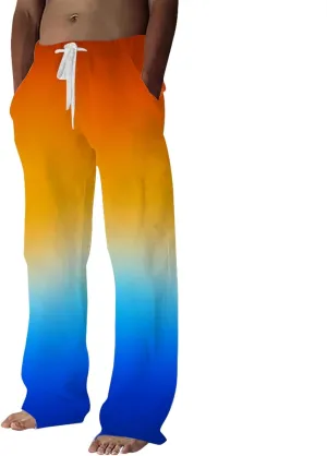 Men's Casual Lightweight Pants Elastic Waist Drawstring Straight Legs Loose Trousers Workout Running Joggers Chino Pants Men