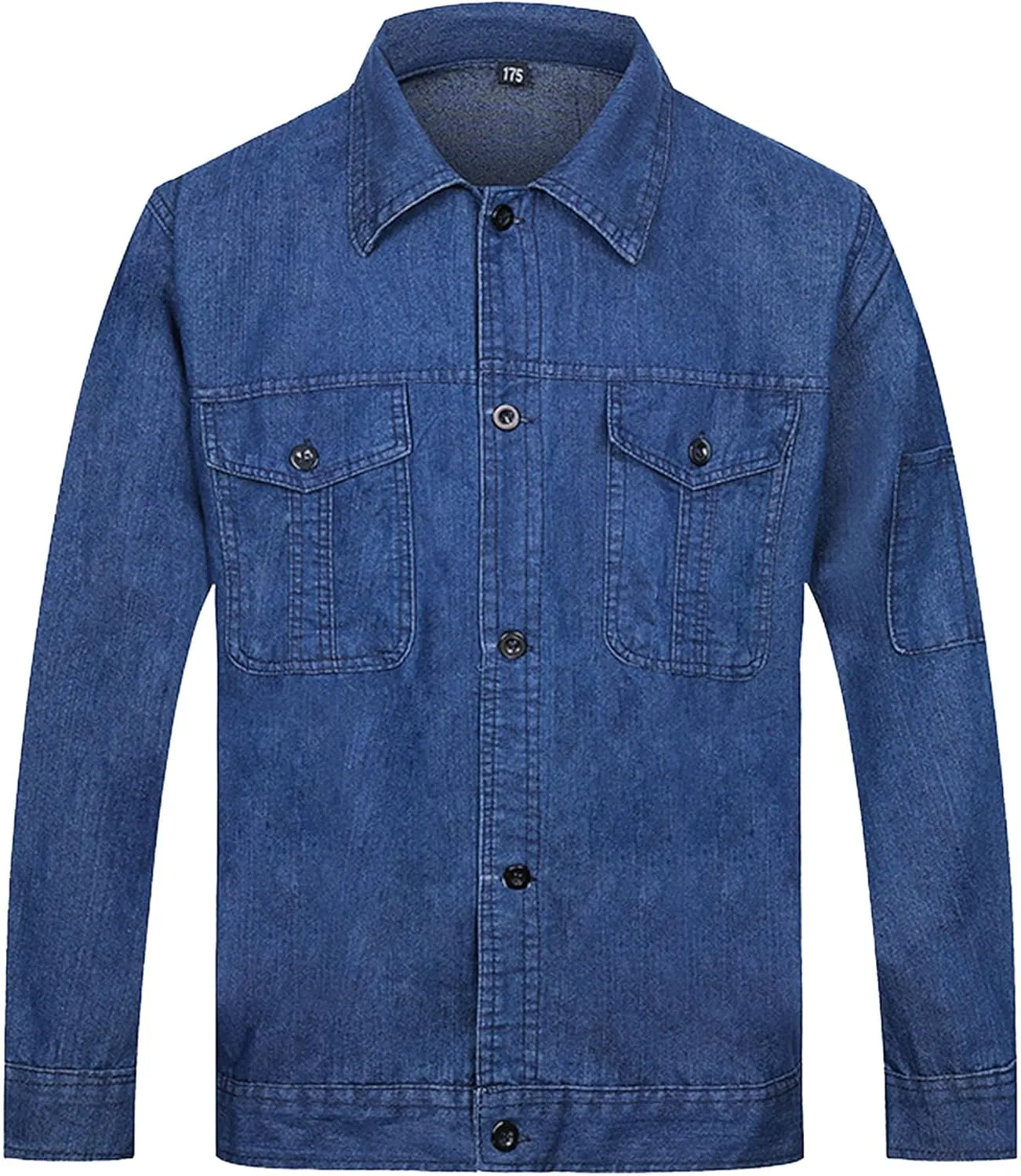 Men's Slim Fit with Jeans Denim Jacket Classic Casual Trucker Jackets Set Loose Fit Washed Workwear Jeans