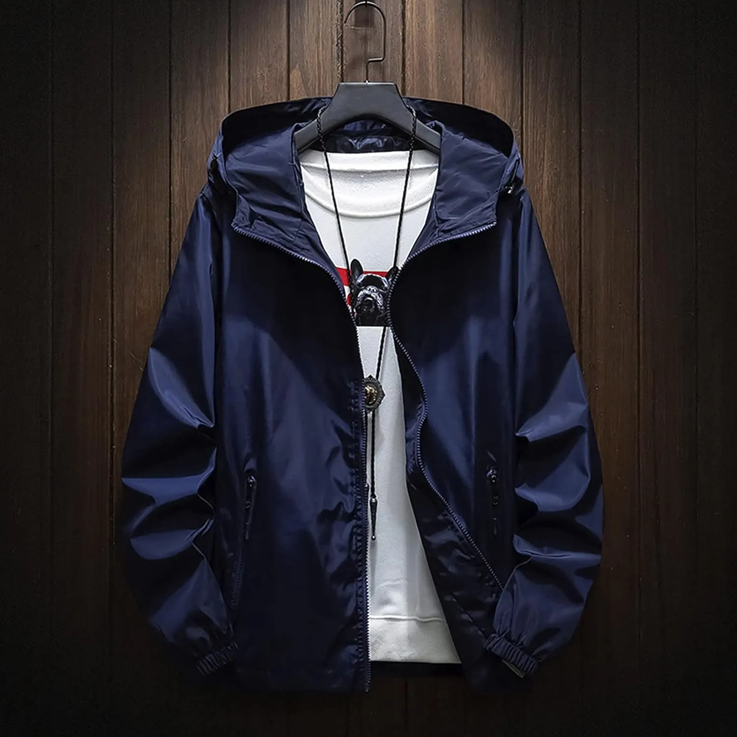 Men's Windbreaker Rain Jacket Lightweight Pullover For Hiking Golf Running Jacket, M-7XL