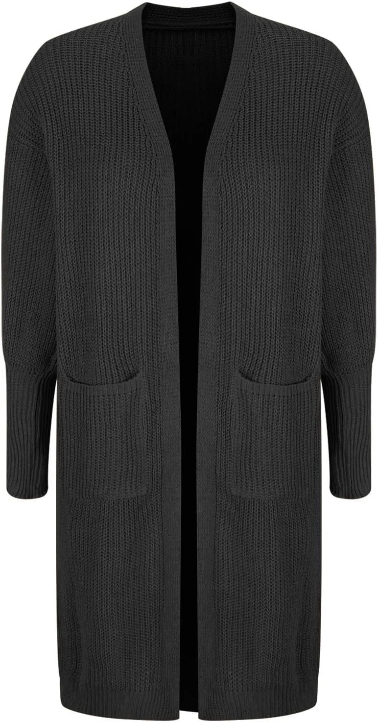 Oversized Cardigan Sweaters for Women Chunky Knit Long Coats with Pockets Casual Loose Breathable Outerwear Clothes