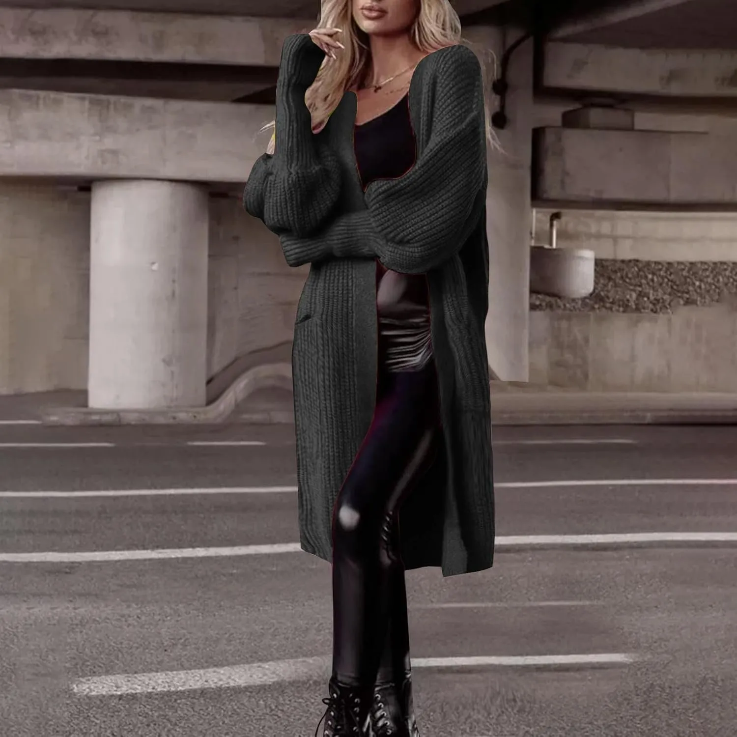 Oversized Cardigan Sweaters for Women Chunky Knit Long Coats with Pockets Casual Loose Breathable Outerwear Clothes