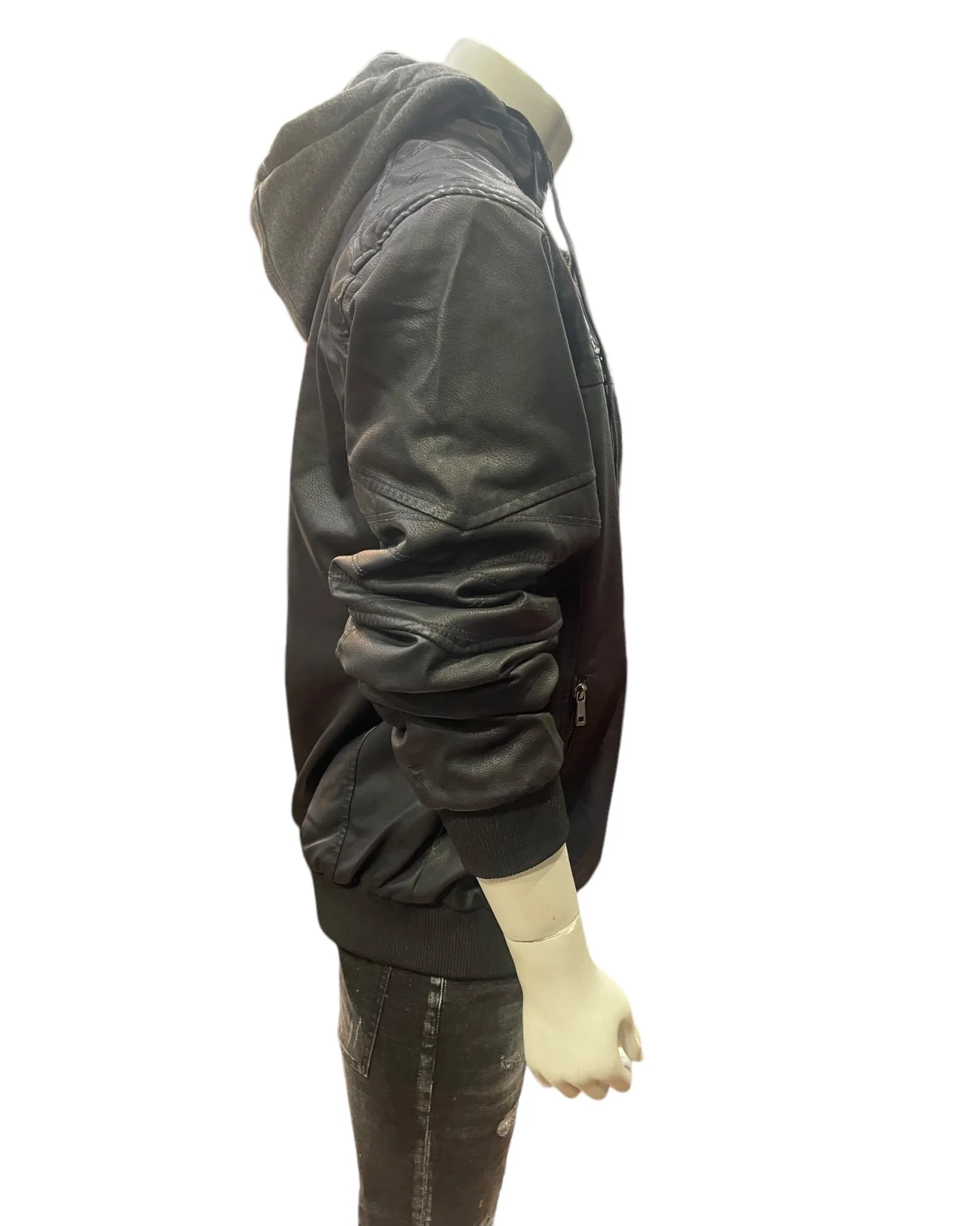SA87 Leather-Look Jacket Black