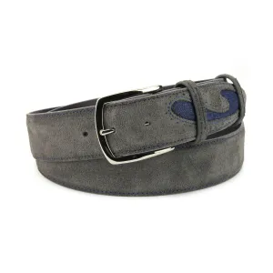 Silverado Dark Grey Suede Denim Insert Belt