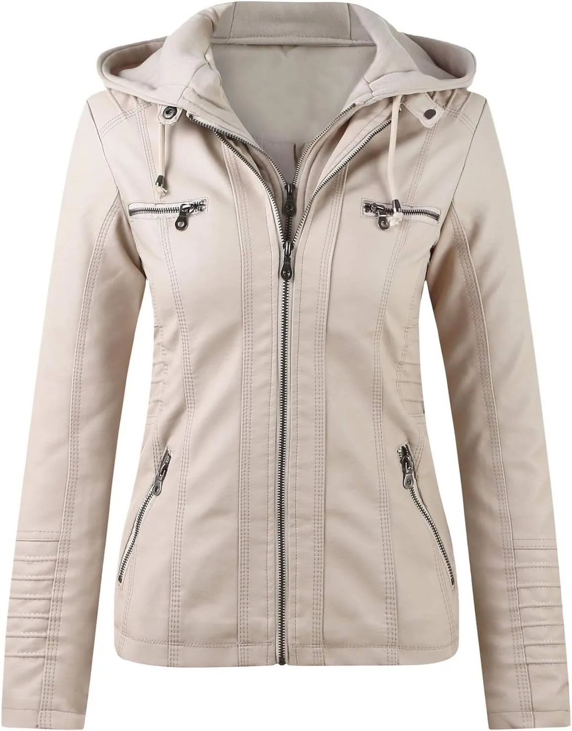 Tops Zip Jacket Women's Belt Collar Leather Slim Suit Stand Coat Motorcycle Women's Designer Jackets for