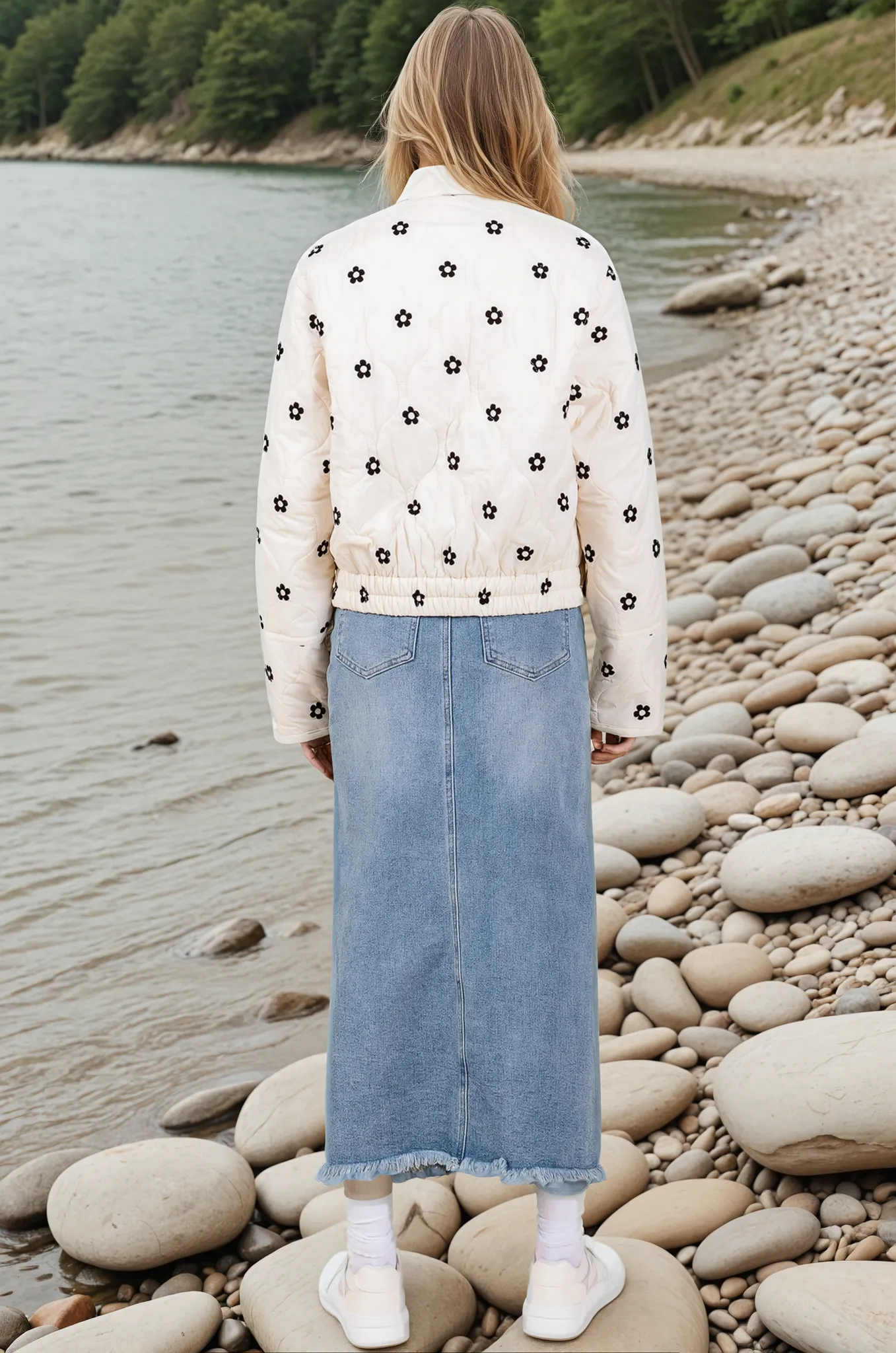 Tory Flower Accent Puff Jacket