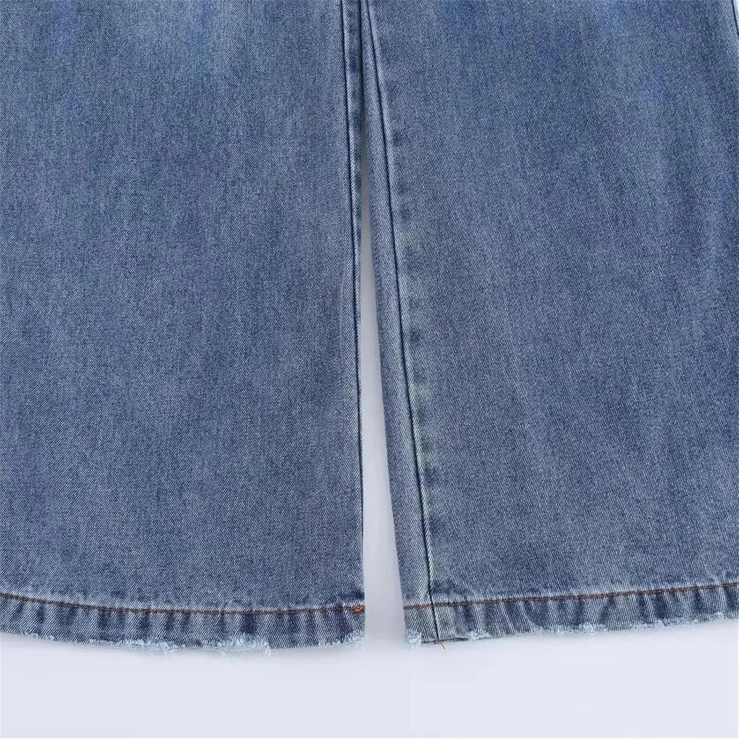 Women Fashion Wind Loose Jeans Chic Zipper Casual Pants Trousers High-Waisted Slimming Loose-Fit Jeans