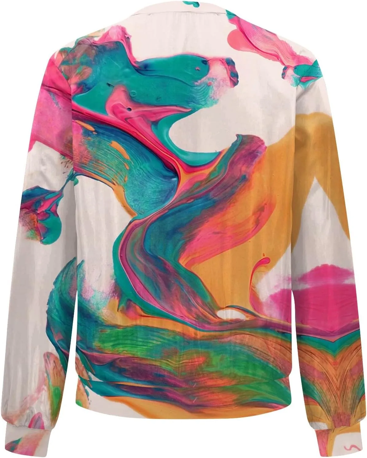 Women's Bomber Jacket Casual Coat Zip Up Outerwear Windbreaker with Pockets