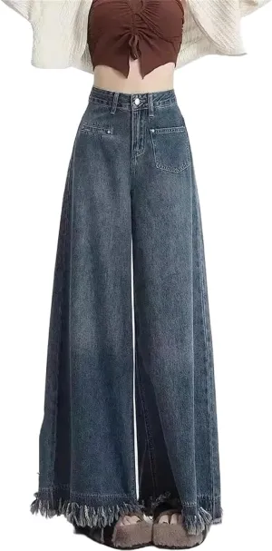 Women's Jeans Pear-Shaped Body Petite Straight-Leg Pants High-Waisted Slimming Loose-Fit Jeans