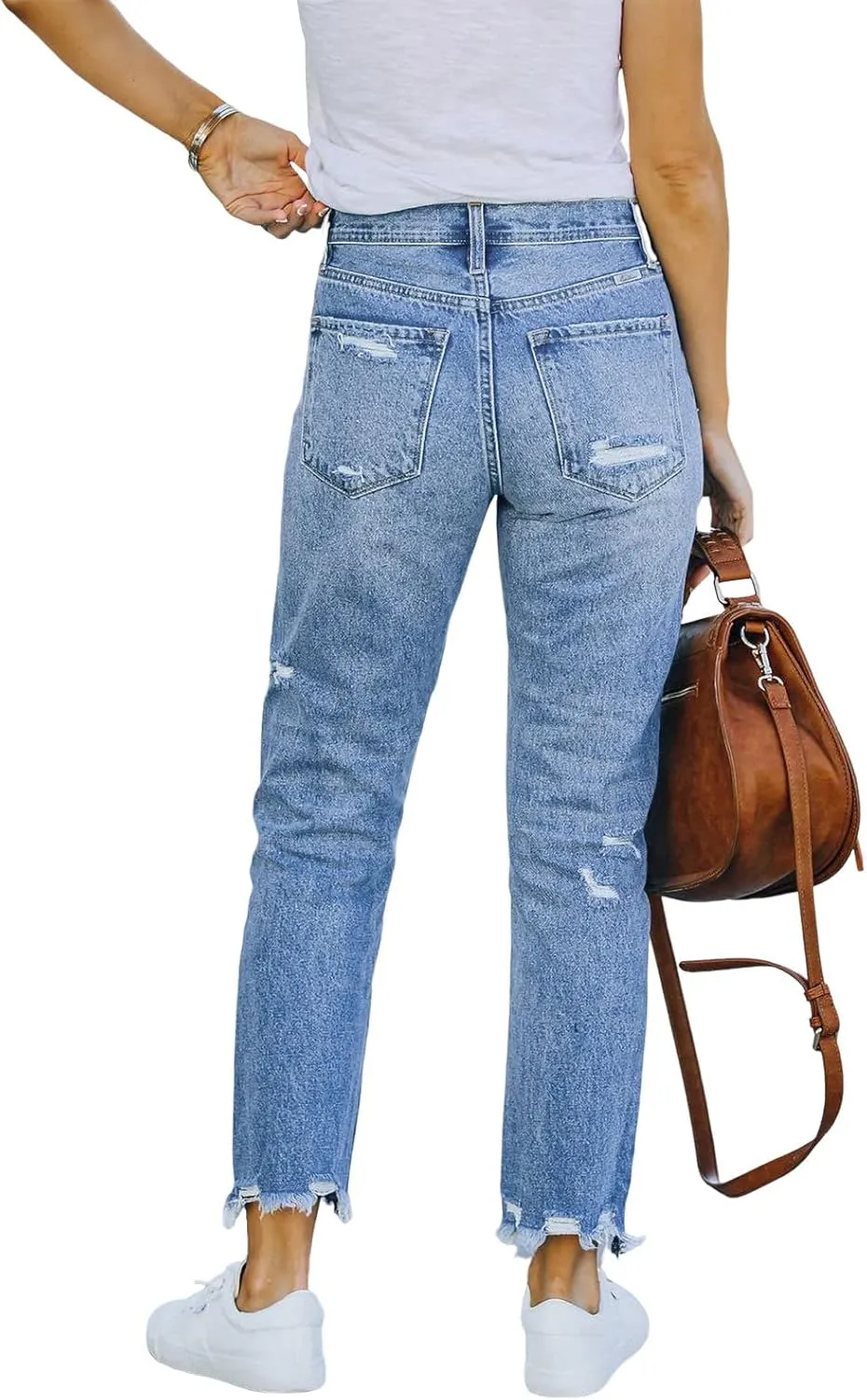 Women's Ripped Skinny Jeans High Waisted Distressed Stretch Pencil Jeans Slim Fit Casual Vintage Destroyed Denim Pants
